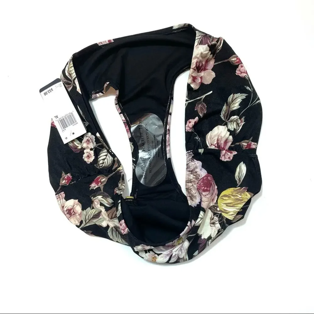 Rachel Roy Ruched side floral bikini swim bottom